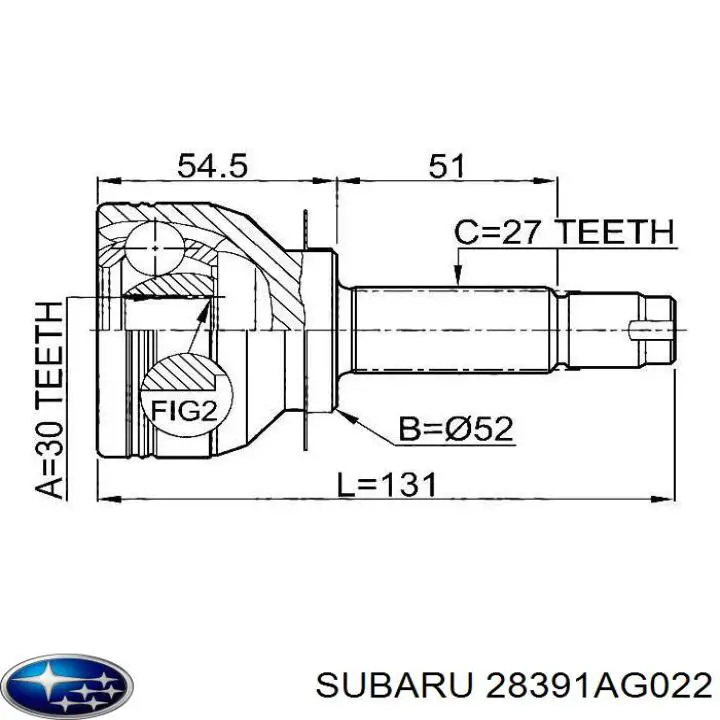28391AG022 Subaru Граната зовнішня