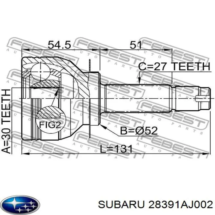 ШРУС зовнішній передній 400825 Trakmotive/Surtrack