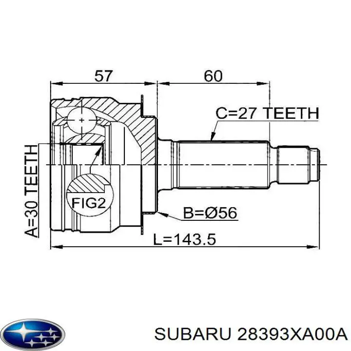 28393XA00A Subaru Граната зовнішня