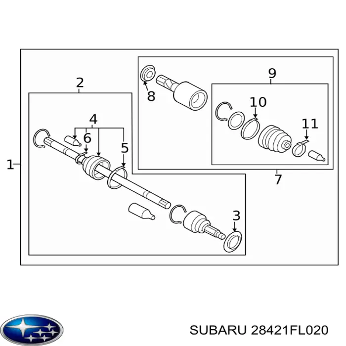  Піввісь задня Subaru XV 