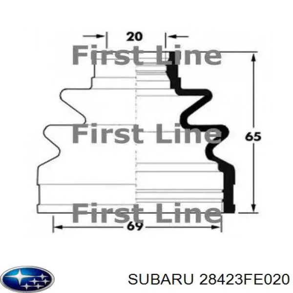28423FE020 Subaru Пильник шарніра кутових швидкостей зовнішній задній