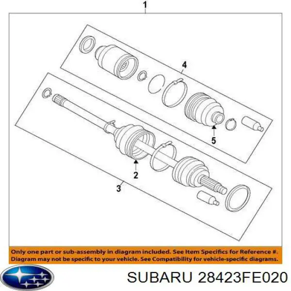 Пильник зовнішньої гранати, задньої півосі Subaru 28423FE020 ціна, від 8.67 USD