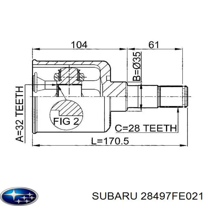 28497FE021 Subaru 