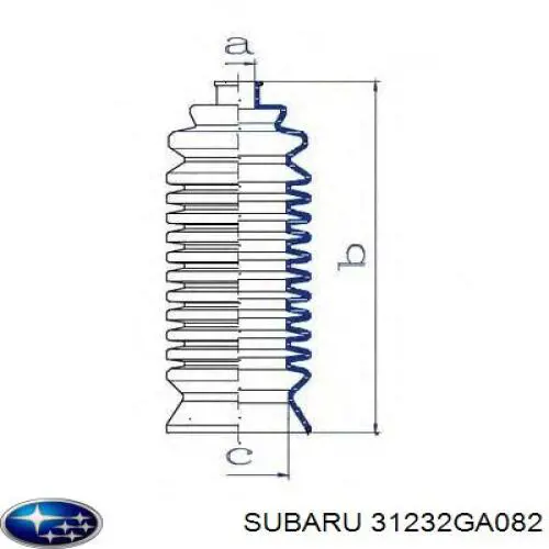 Пильник рульової рейки 31232GA082 Subaru