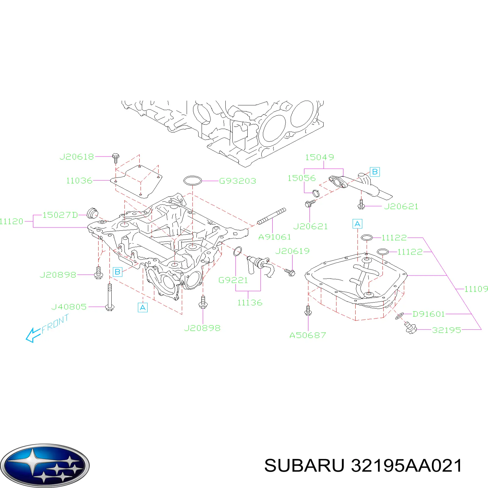 Пробка піддона двигуна Subaru 32195AA021 ціна, від 3.72 USD