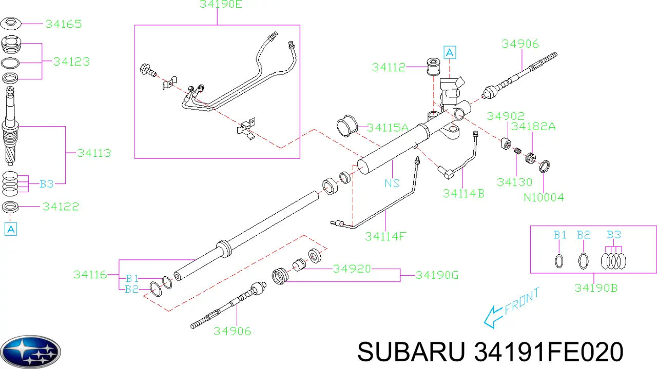 Ремкомплект насосу гідропідсилювача керма Subaru Legacy (B14) (Субару Легасі)