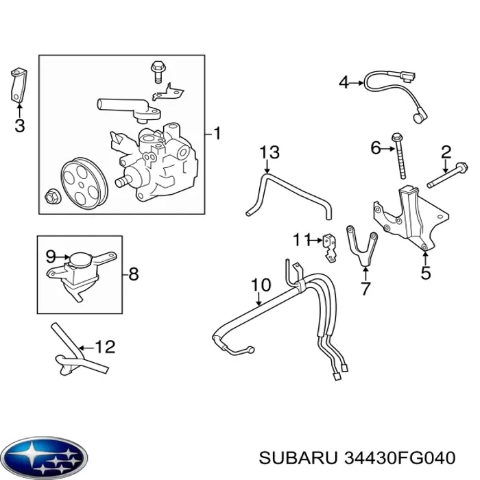 Купити 34430FG040 Subaru Насос гідравліки