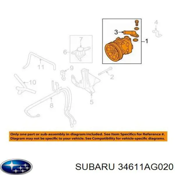 Шланг ГПК, низького тиску, від бачка до насосу Subaru 34611AG020 ціна, від 27.52 USD