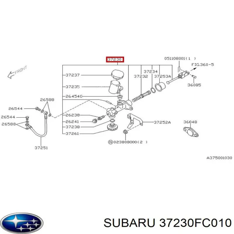 Циліндр зчеплення, головний 37230FC010 Subaru