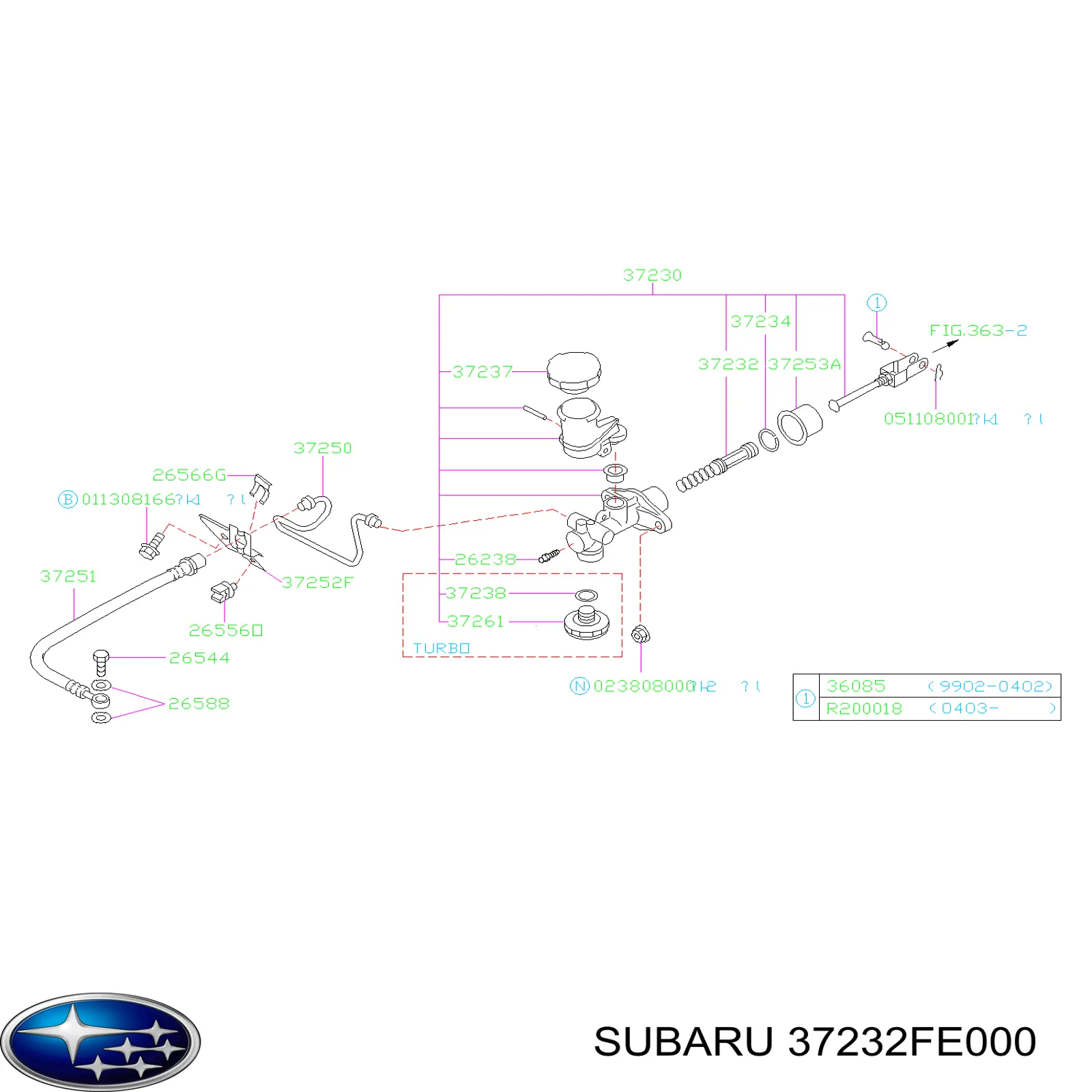  Subaru 37232FE000 ціна, від 25.37 USD