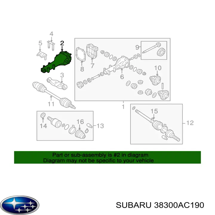 Диференціал задній Subaru Forester (S11, SG) (Субару Форестер)