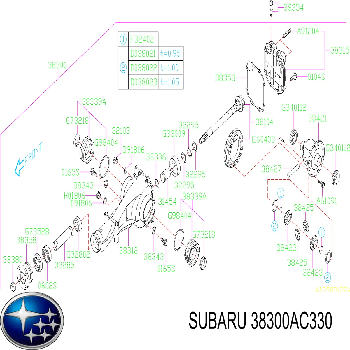 38300AC330 Subaru Задній редуктор