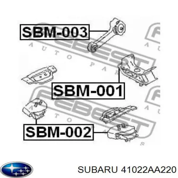 41022AA220 Subaru подушка трансмісії (опора коробки передач)