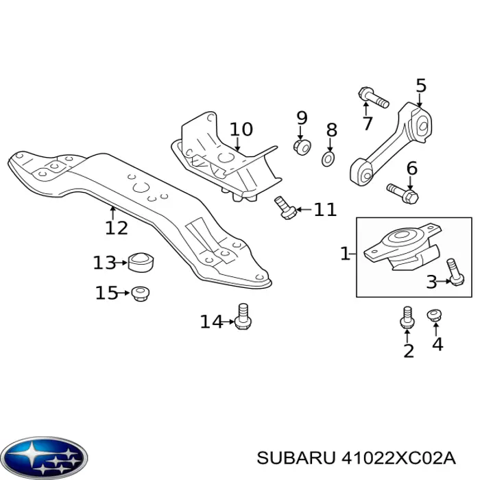 Подушка трансмісії (опора коробки передач) 41022XC02A Subaru