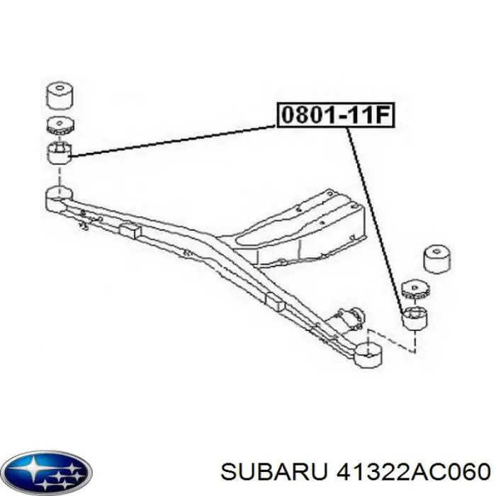 41322AC060 Subaru сайлентблок траверси кріплення заднього редуктора, передній