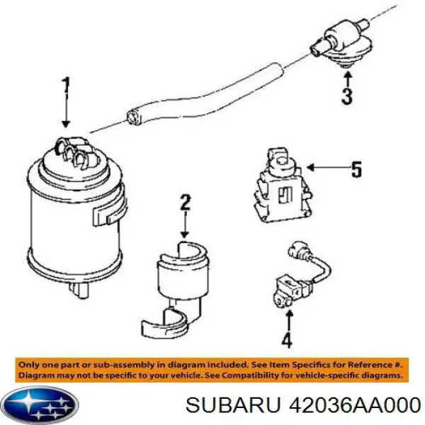 Адсорбер парів палива Subaru 42036AA000 ціна, від 19.09 USD