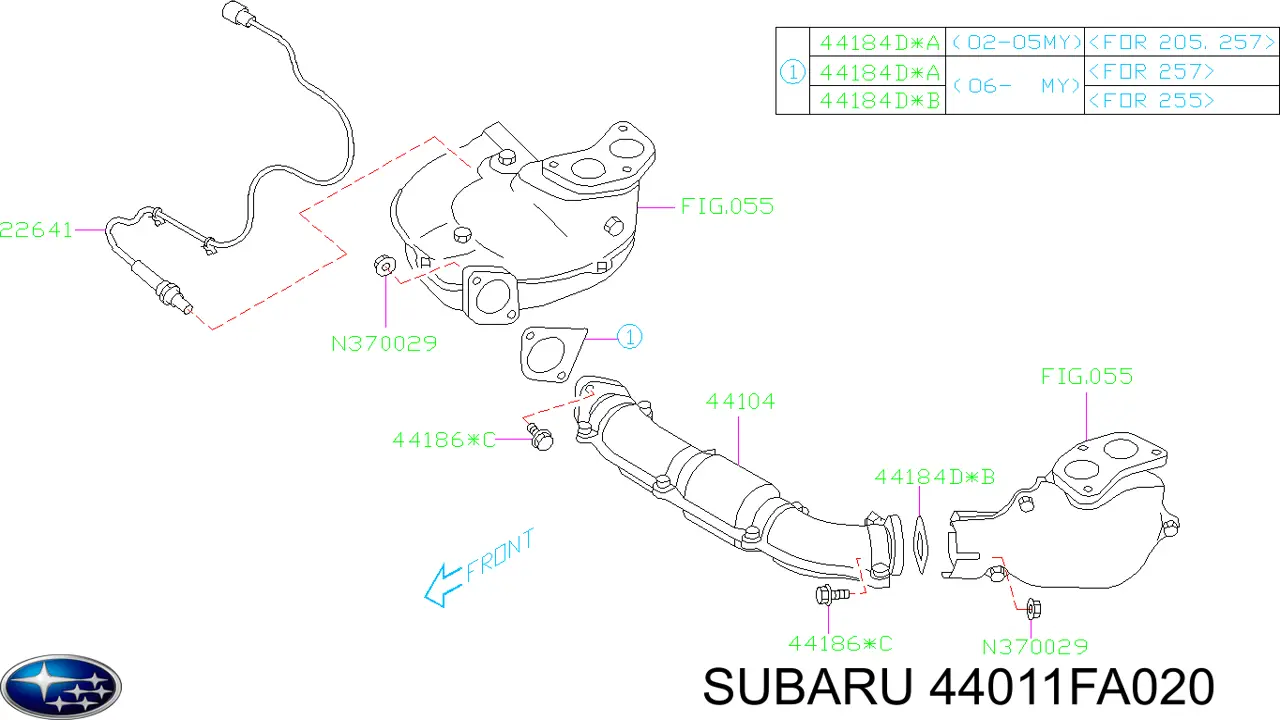 Прокладка прийомної труби глушника Subaru 44011FA020 ціна, від 4.98 USD