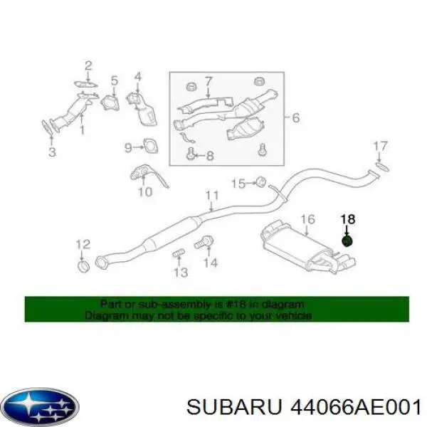Подушка кріплення глушника Subaru 44066AE001 ціна, від 3.12 USD