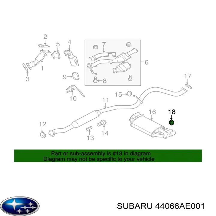 Купити 44066AE001 Subaru Подушка глушника