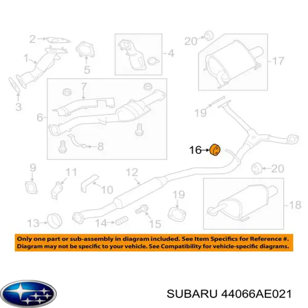 Подушка кріплення глушника Subaru 44066AE021 ціна, від 2.55 USD