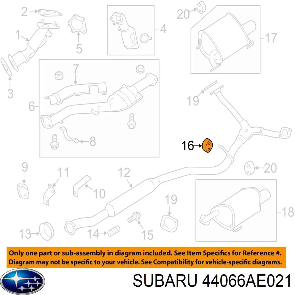 44066AE021 Subaru Кронштейн кріплення глушника