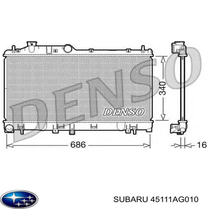 Радіатор охолодження двигуна 45111AG010 Subaru