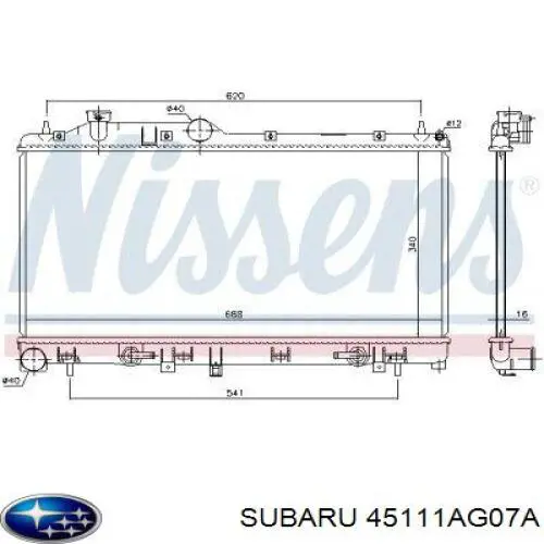 Купити 45111AG07A Subaru Радіатор двигуна