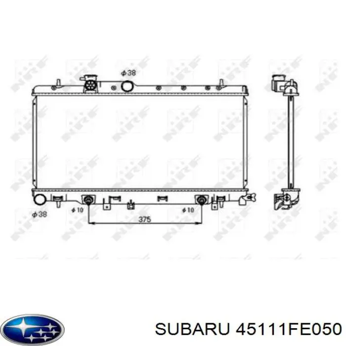 45111FE050 Subaru радіатор охолодження двигуна