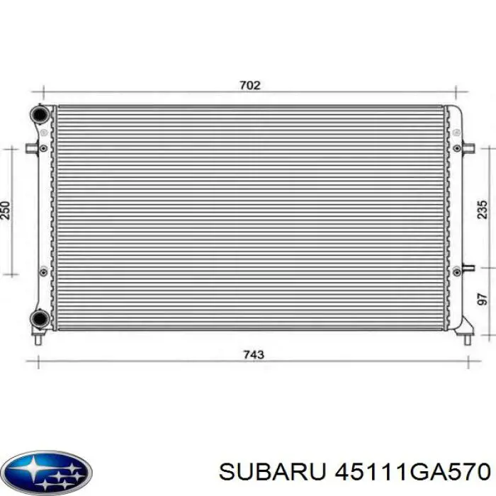 Радіатор охолодження двигуна на Subaru Leone II 