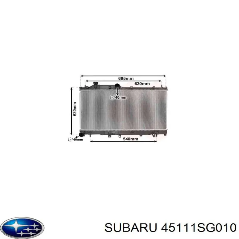 Радіатор охолодження двигуна 45111SG010 Subaru