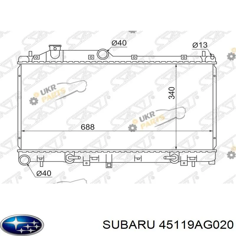 Радіатор охолодження двигуна 45119AG020 Subaru