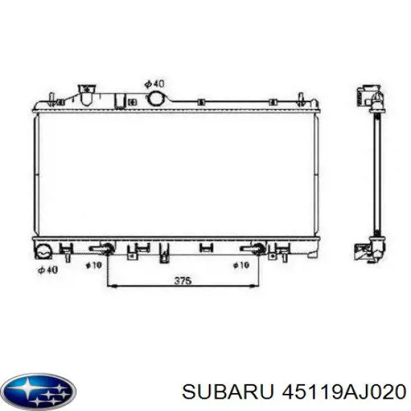 45119AJ020 Subaru Радіатор охолодження двигуна