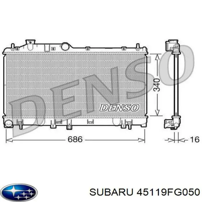 Радіатор охолодження двигуна 45119FG050 Subaru