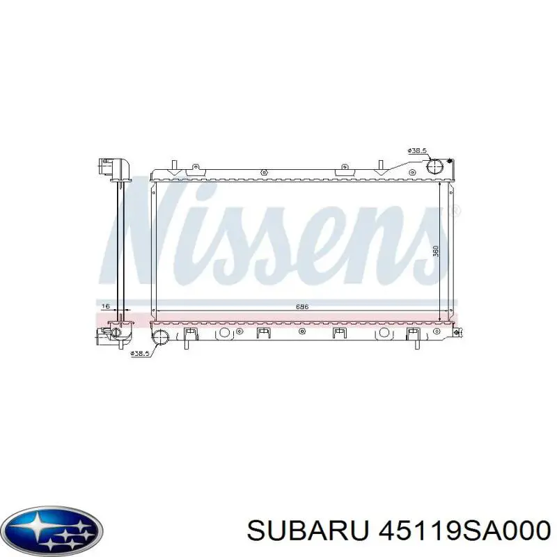 Радіатор охолодження двигуна 45119SA000 Subaru