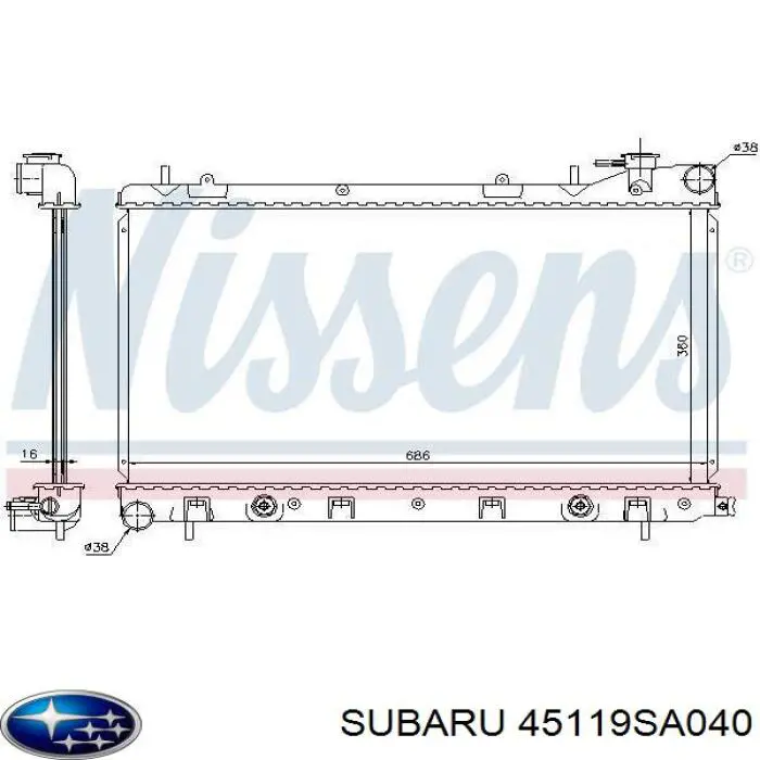 Купити 45119SA040 Subaru Радіатор двигуна