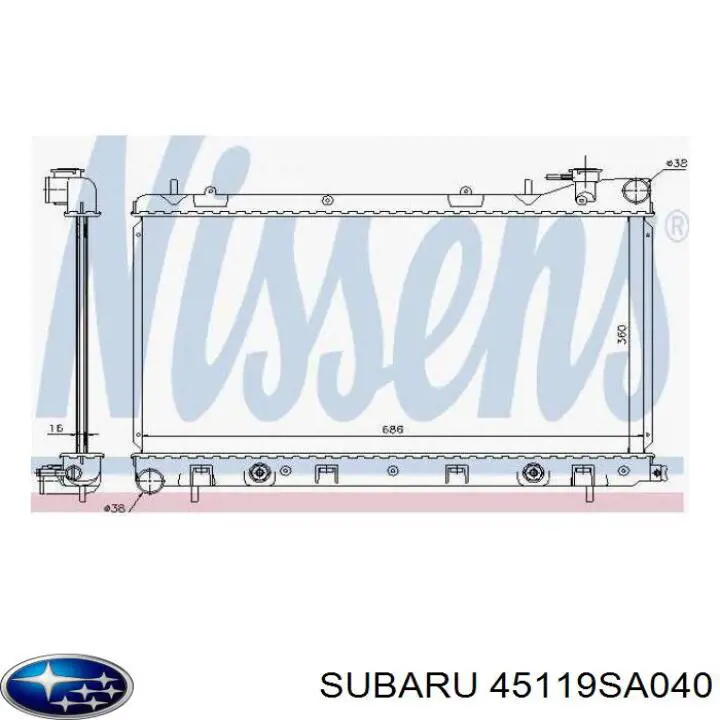 Радіатор охолодження двигуна 45119SA040 Subaru