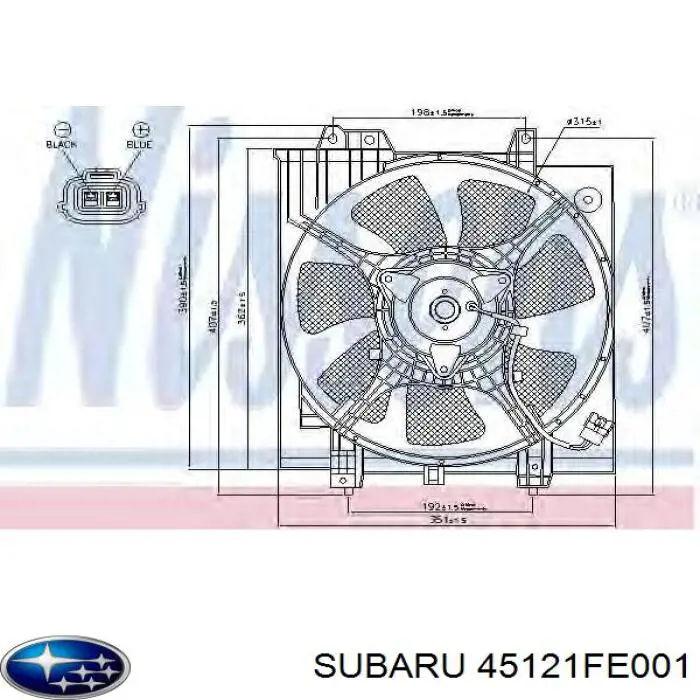 Вентилятор / крильчатка радіатора охолодження, лівий Subaru 45121FE001 ціна, від 16.47 USD