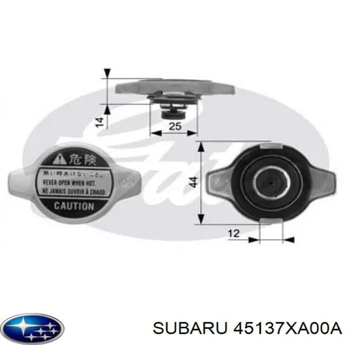 45137XA00A Subaru кришка/пробка радіатора