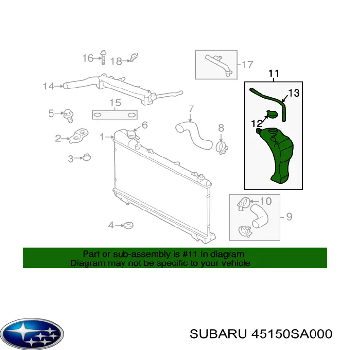 45150SA000 Subaru бачок системи охолодження, розширювальний