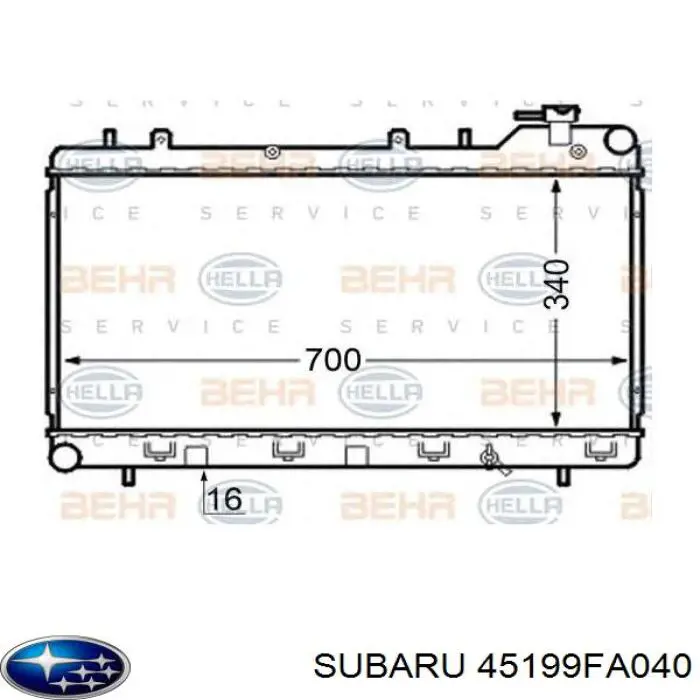 Радіатор 45199FC030 Subaru