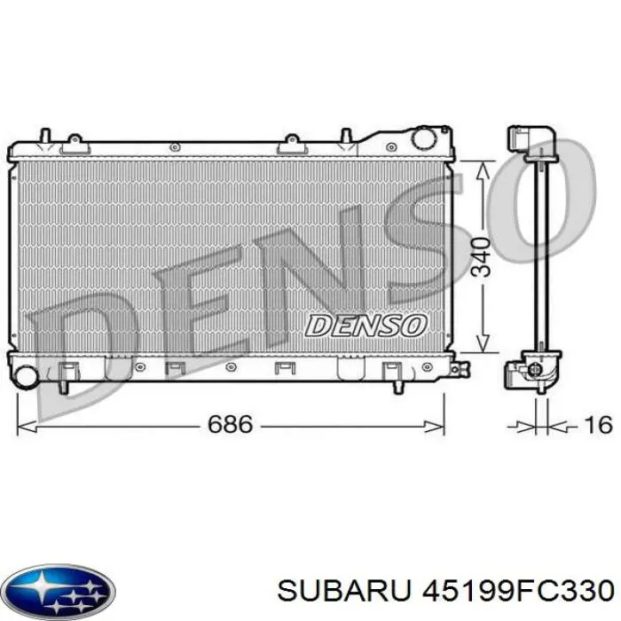 45199FC330 Subaru радіатор охолодження двигуна