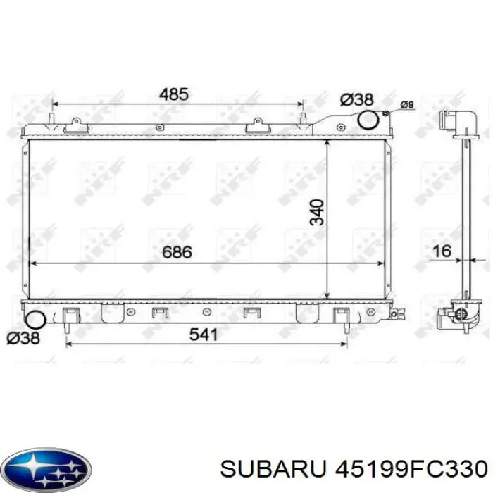 Купити 45199FC330 Subaru Радіатор двигуна