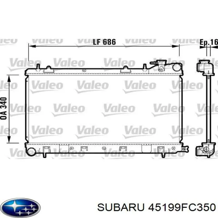 Радіатор охолодження двигуна 45199FC350 Subaru