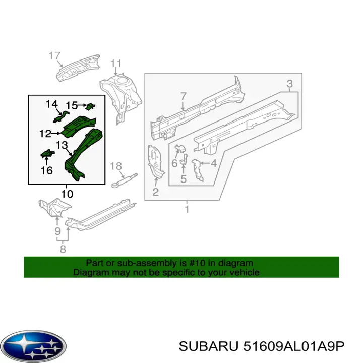  51609AL01A9P Subaru