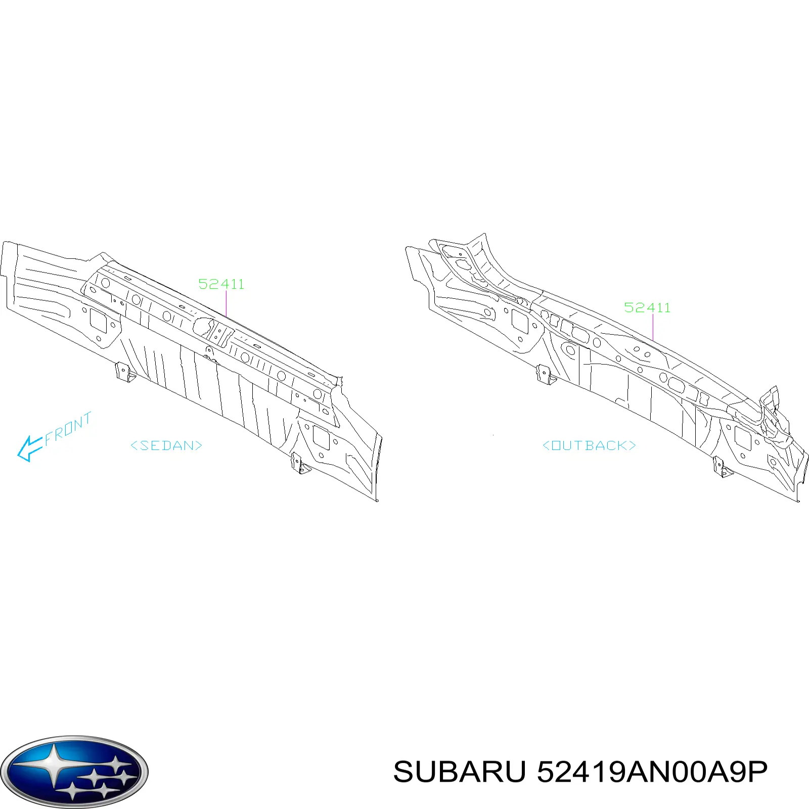  Панель задня, багажного відсіку Subaru OUTBACK 