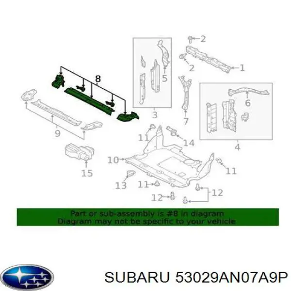  Супорт радіатора нижній/монтажна панель кріплення фар Subaru OUTBACK 