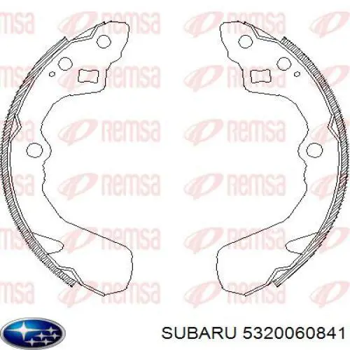 Колодки гальмові задні, барабанні 5320060841 Subaru