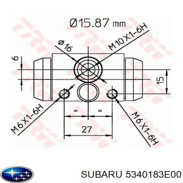 5340183E00 Subaru Циліндр гальмівний колісний/робітник, задній
