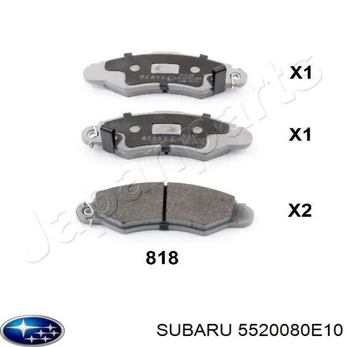 Купити 5520080E10 Subaru Колодки гальмівні передні, дискові
