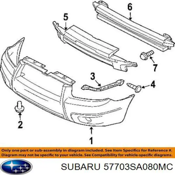 Передній бампер 57703SA080MC Subaru